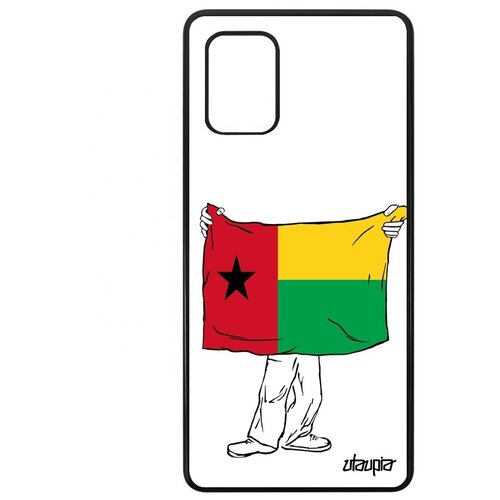 фото Защитный чехол на телефон // samsung galaxy a71 // "флаг гвинеи бисау с руками" дизайн государственный, utaupia, белый