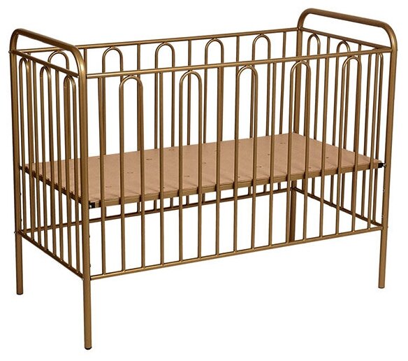 Кроватка Polini Vintage 110 металлическая, золотистый