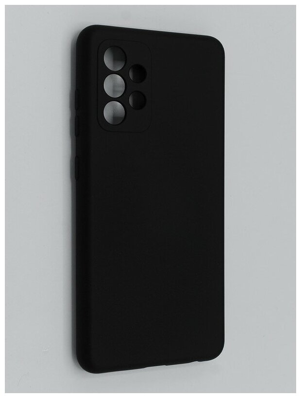 Накладка Silicone Cover (без логотипа, с защитой камеры) для Samsung Galaxy A52 черная