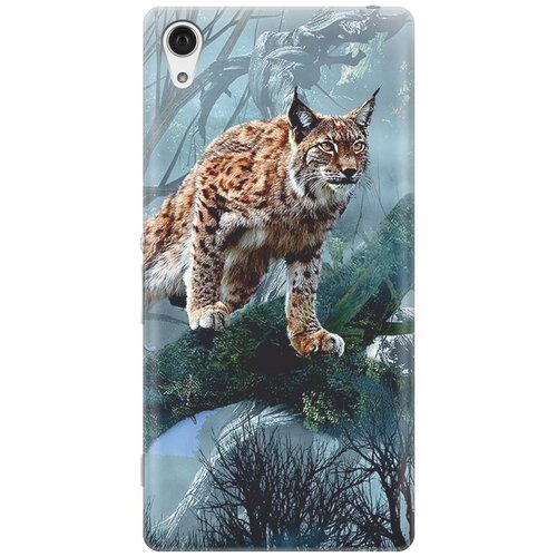 фото Re:pa накладка transparent для sony xperia z2 с принтом "дикая рысь"