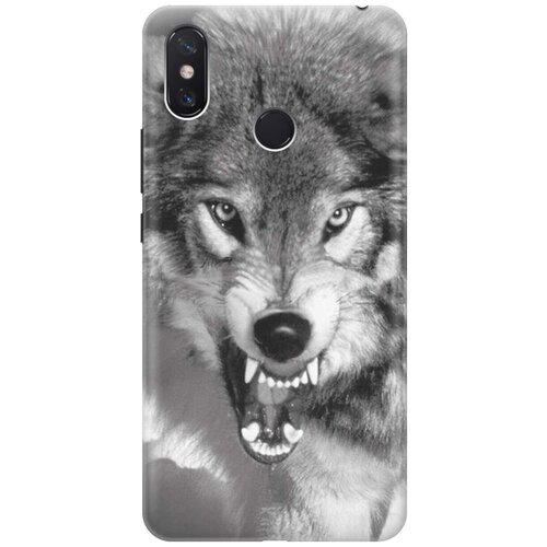 фото Gosso ультратонкий силиконовый чехол-накладка для xiaomi mi max 3 с принтом "волчий оскал"