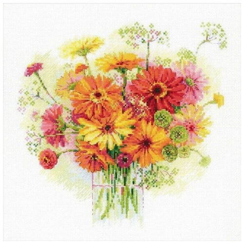 фото Набор для вышивания риолис "акварельные герберы ", 30x30см