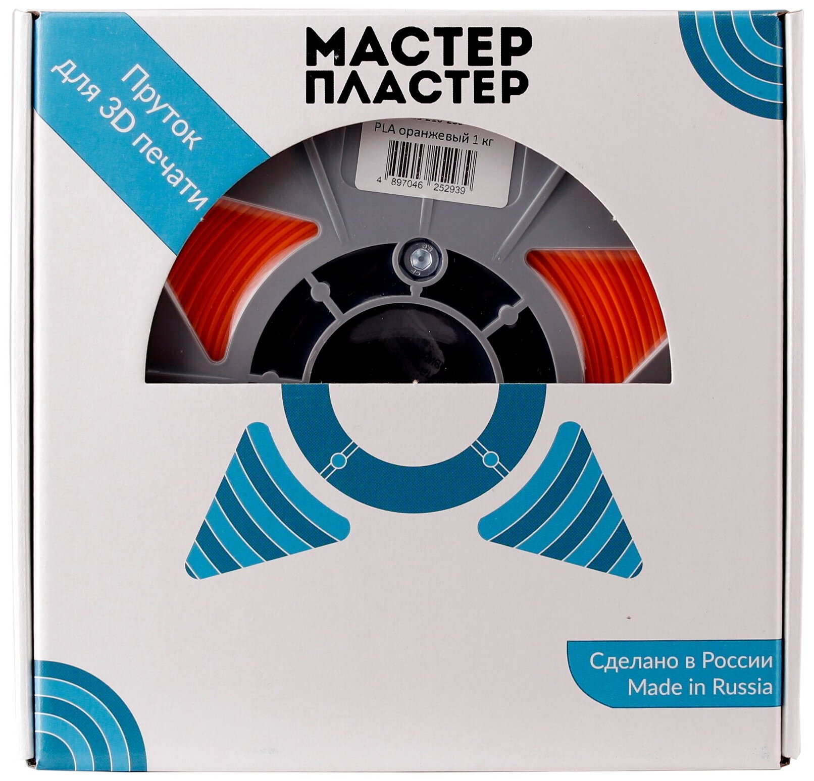 Пластик для 3D принтера Мастер Пластер PLA оранжевый катушка 1 кг
