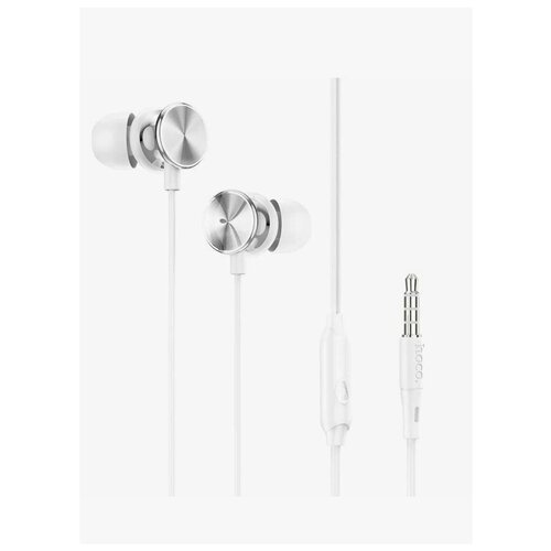 Проводные наушники с гарнитурой hoco M96 штекер mini Jack 35мм 12м белые 28600₽