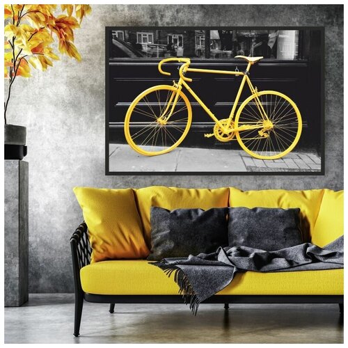 фото Постер "старый желтый велосипед" 40х30 см в тубусе полицентр