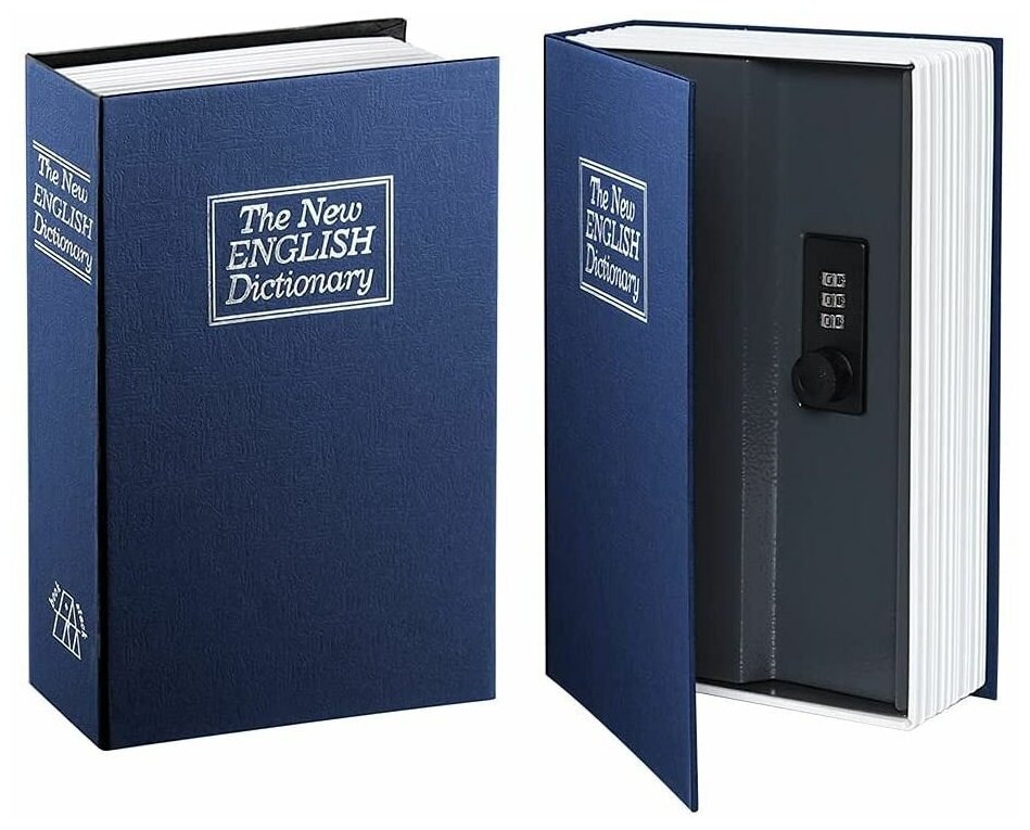 Книга сейф . бизнес. с кодовым замком . The new english dictionary. BLUE | 27см