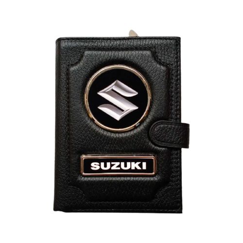 Обложка для автодокументов и паспорта Suzuki (сузуки) кожаная флотер 4 в 1