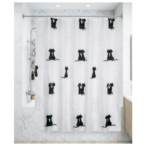 фото Штора для ванной комнаты «vidage due gatti» 180х180 см цвет белый