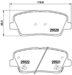 Дисковые тормозные колодки задние NISSHINBO NP6083 для Hyundai, Kia (4 шт.)