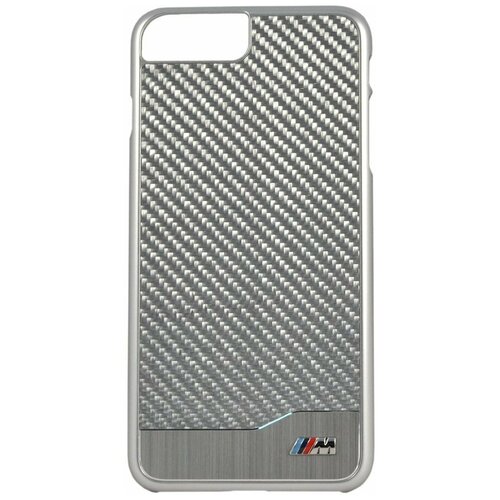 фото Пластиковый чехол-накладка для iphone 7 plus/8 plus bmw m-collection aluminium/carbon hard, серебристый