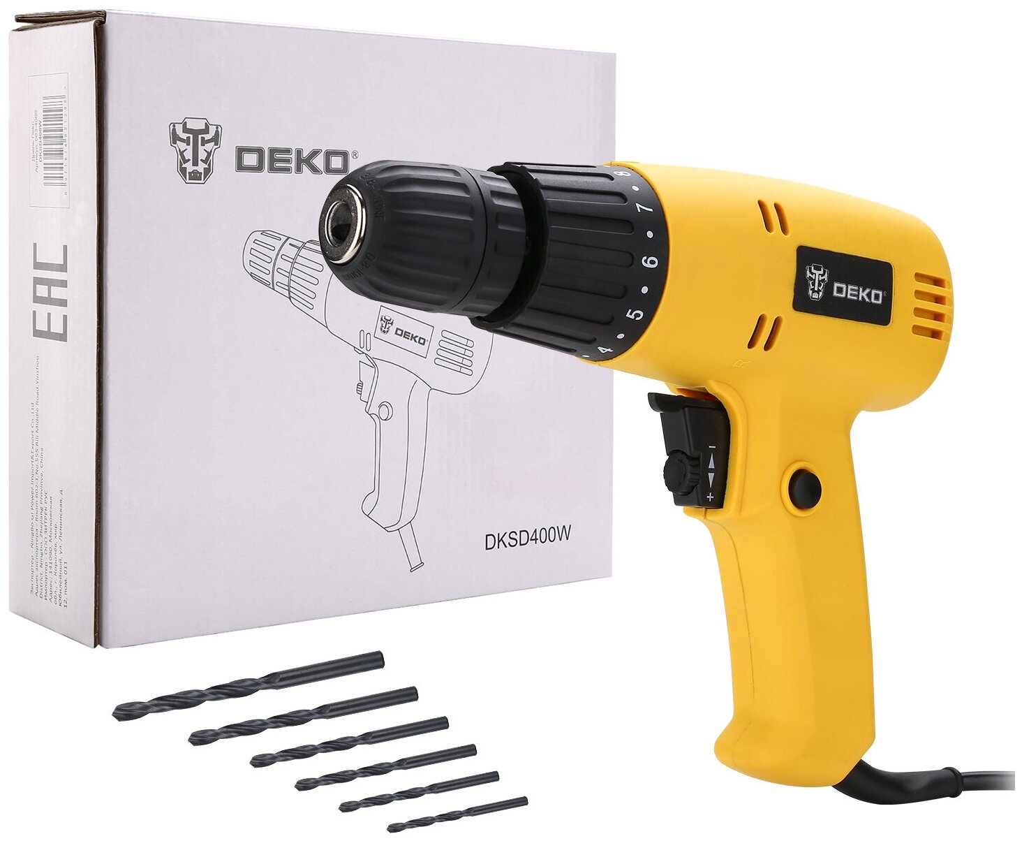 Дрель-шуруповерт сетевой DEKO DKSD400W, 063-4086