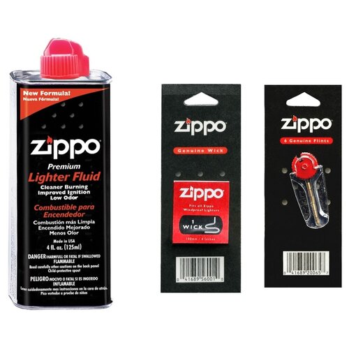 фото Набор zippo для зажигалки: фитиль, кремни 6 шт и топливо 125 мл
