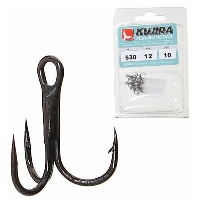 Kujira fishing hooks Крючок тройной (тройник) KUJIRA 530 BN (Размер # 1; 10шт )