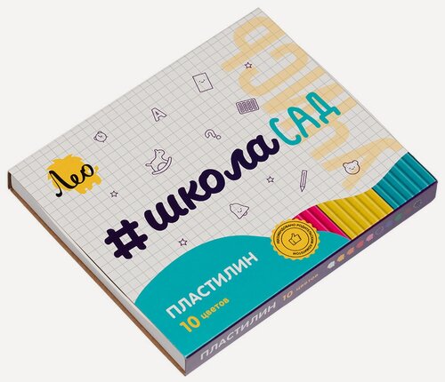 Изображение товара Лео ШколаСад Пластилин классический LMC-0110 200 г в картонной упаковке 10 цветов