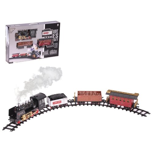 Железная дорога Классика, свет и звук, с дымом, работает от батареек железная дорога грузовой локомотив свет и звук с дымом работает от батареек