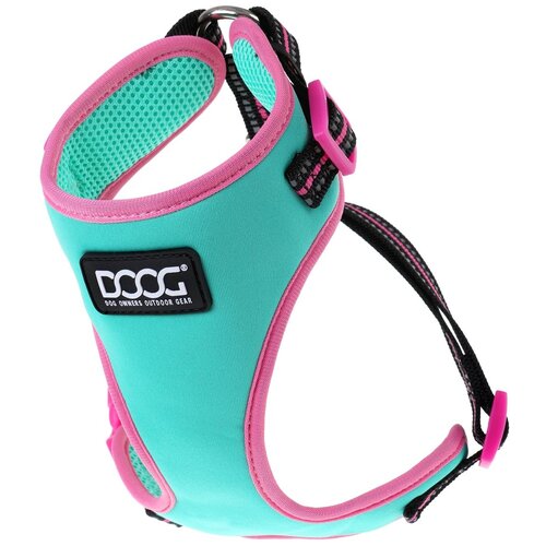 Шлейка DOOG Neoflex Soft Harness, обхват шеи 30-34  см, бирюзовый/розовый, M
