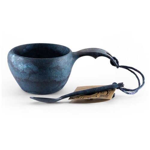 Подарочный набор чашка-кукса Kupilka 21 с чайной ложкой, Blueberry подстаканник банный с чайной ложкой в картонной коробке