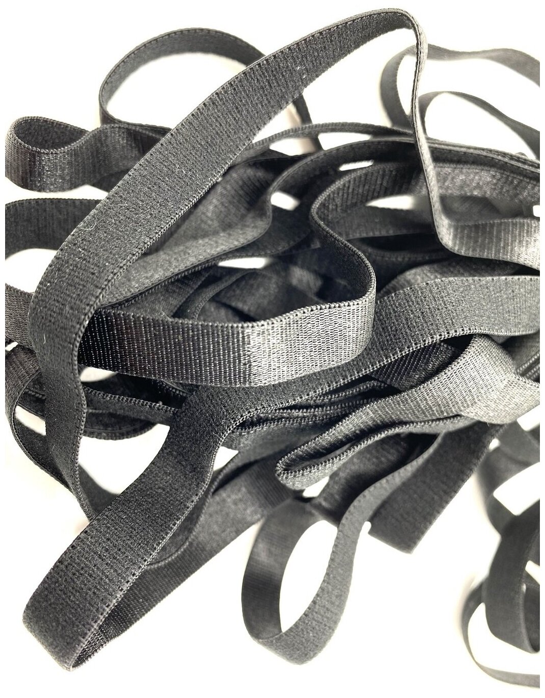 Резинка для бретелей шир.10мм (фурнитура для белья) цв. черный, упак.10м.