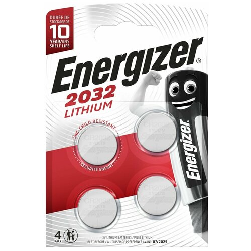 Батарейка Energizer CR2032, в упаковке: 4 шт.