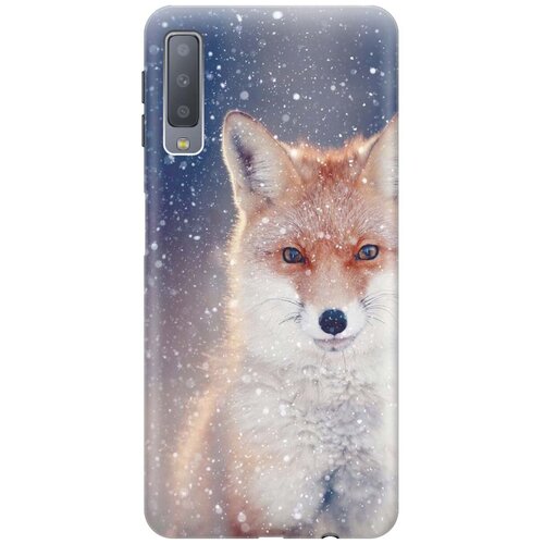 фото Gosso ультратонкий силиконовый чехол-накладка для samsung galaxy a7 (2018) с принтом "лисица в снегопад"