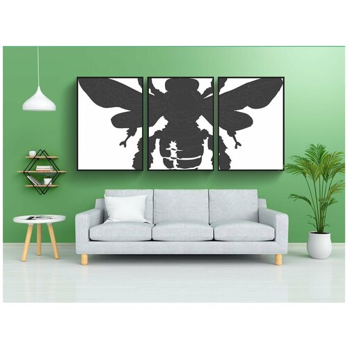 фото Набор модулных постеров для интерьера "пчела, улей, медовый" 60x90 см. в тубусе, без рамки lotsprints