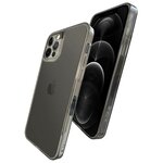 Чехол защитный противоударный для iPhone 12 Pro X-ONE DropGuard Case - черно-матового оттенка с полупрозрачной задней панелью, и сапфирового стекла - изображение