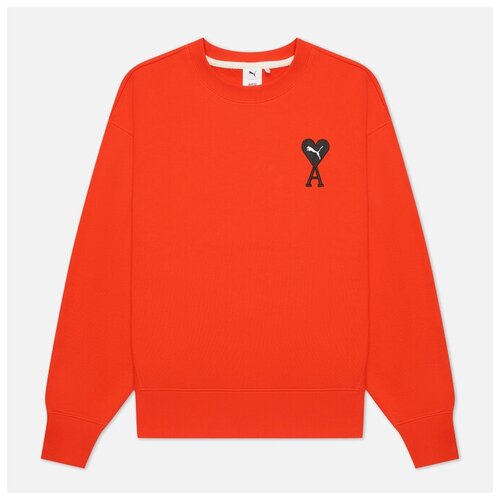 фото Мужская толстовка puma x ami crew neck оранжевый , размер m