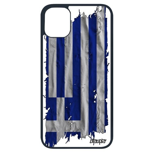 фото Модный чехол на телефон // iphone 11 pro // "флаг греции на ткани" страна стиль, utaupia, белый
