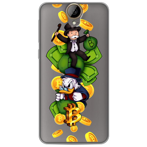 Силиконовый чехол на HTC One E9 Plus / Эйчтиси One E9 Plus Scrooge McDuck and Monopoly, прозрачный силиконовый чехол на htc one e9 plus эйчтиси one e9 plus большеглазая панда прозрачный