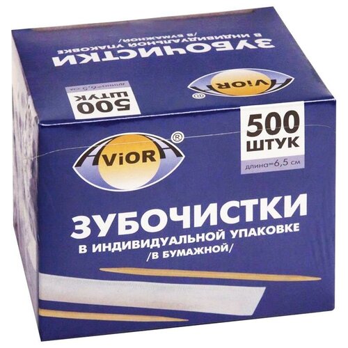 зубочистки в индивидуальной упаковке упаковка 500шт home queen Зубочистки бамбуковые Aviora, 500шт, в индивидуальной упаковке 401-486