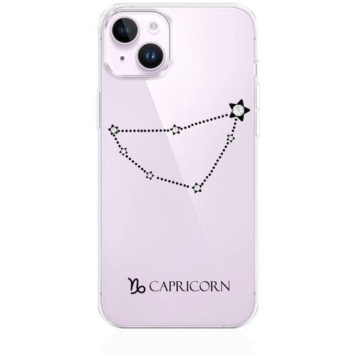 Прозрачный силиконовый чехол MustHaveCase для iPhone 14 Plus с кристаллами Lux Знак зодиака Козерог Capricorn для Айфон 14 Плюс