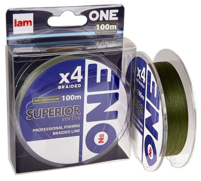 Плетеный шнур Number ONE Superior 4X-100 Navy-Green 008mm