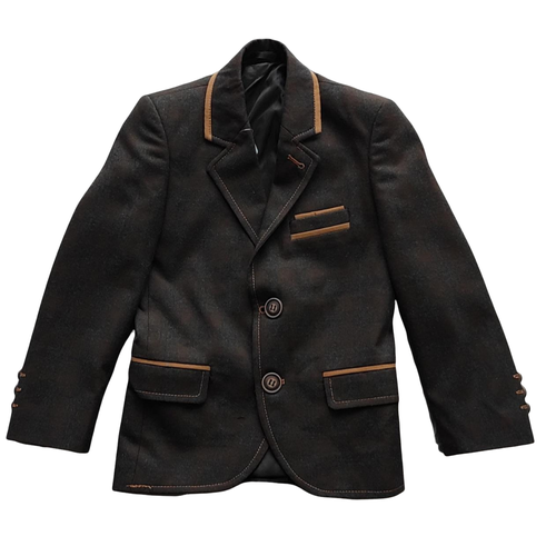Пиджак для мальчика коричневый/клетка размер:92 Bulut