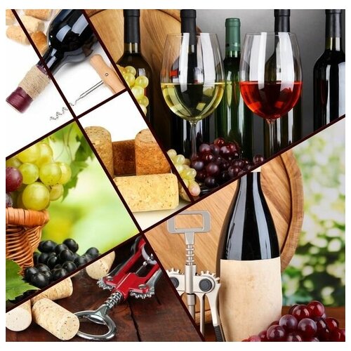 Постер на холсте Виноград и вино №1 51см. x 50см.