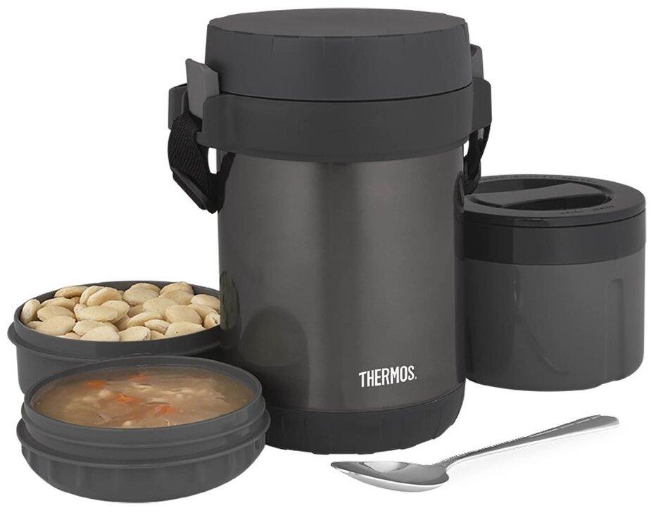 Термос для еды многофункциональный THERMOS JBG-1800 Food Jar (1,8 литра), чёрный - фотография № 3