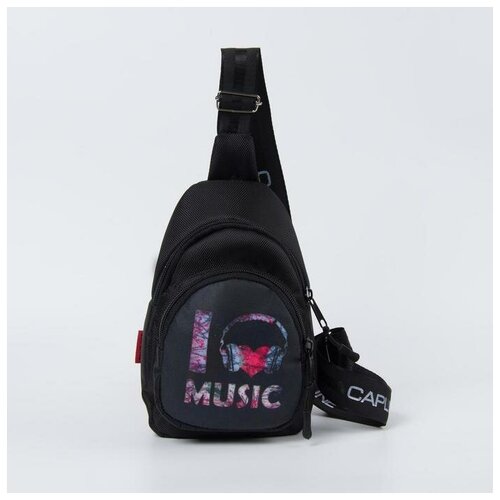 фото Сумка-рюкзак №85 музгруппы , 15*10*26, отд на молнии, н/карман, регул ремень, черный capline