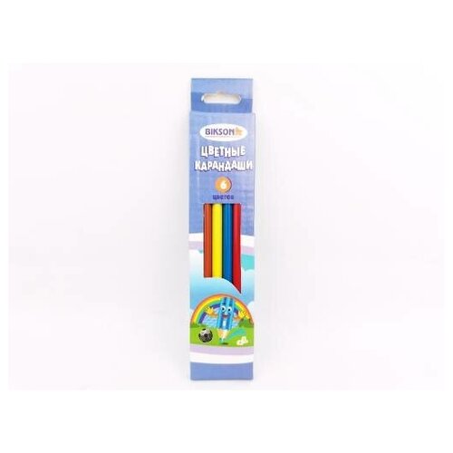 Карандаши 06 цветов ТМ BIKSON Футболисты пластиковые грифель 28 мм треугольные 237₽