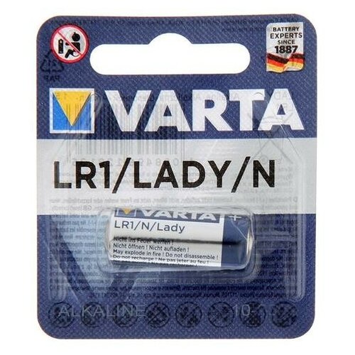 Батарейка алкалиновая Varta Electronics, LR1-1BL, 1,5 V, блистер, 1 шт.