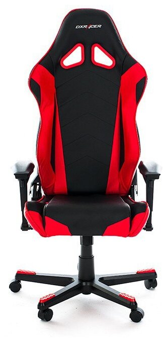 Компьютерное кресло DXRacer Racing OH/RE0 игровое, обивка: искусственная кожа, цвет: черный/красный