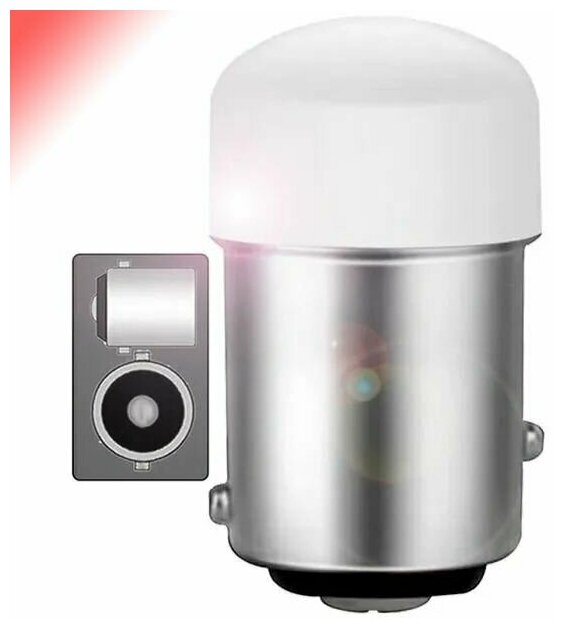 Энергоэффективные светодиодные фары-лампы 12V 1156 BA15S P21W для габаритных огней стоп-сигнала указателя поворота и доп. света 2шт Mel-MF06