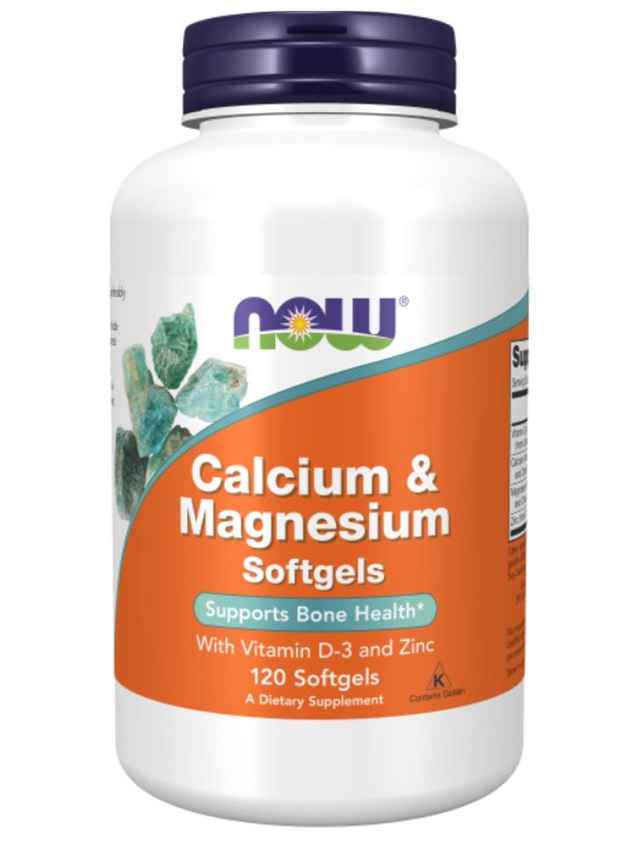 NOW Calcium & Magnesium with Vitamin D3 and Zinc, 120 капсул Нау ...