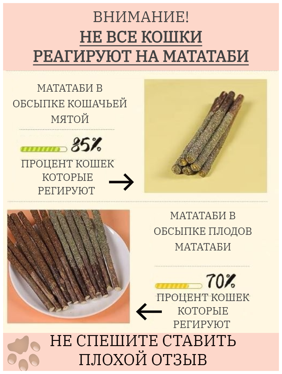 Жевательные деревянные палочки Мататаби для чистки зубов кошкам с плодами актинидии 6 штук. - фотография № 5