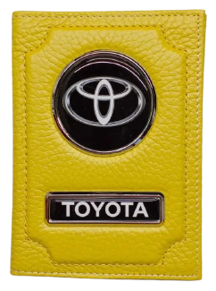 Обложка для автодокументов TOYOTA 1-6-714, желтый