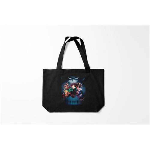 фото Сумка-шоппер / 46х35 см / аниме / kimetsu no yaiba на черном burnettie