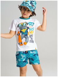 Комплект для мальчика: футболка, шорты PlayToday, размер 116, темно-синий