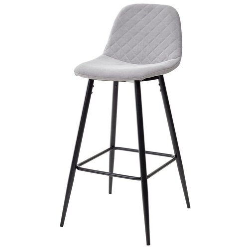 фото Барный стул lion bar ( 2 штуки) / серый, ткань микрофибра, черный металлический каркас / стул м-сити для кухни, для бара / pk-09 / м-city m city