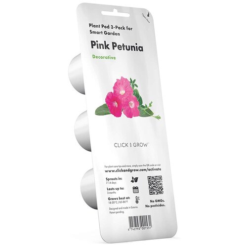 фото Набор картриджей для умного сада click and grow refill 3-pack розовая петуния (pink petunia)
