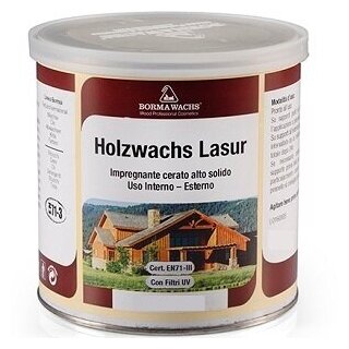 Borma Wachs Лазурь для фасада декоративная восковая Borma Wachs Holzwachs Lasur 0,125 л. 52 Темный Дуб, Основание Лиственница