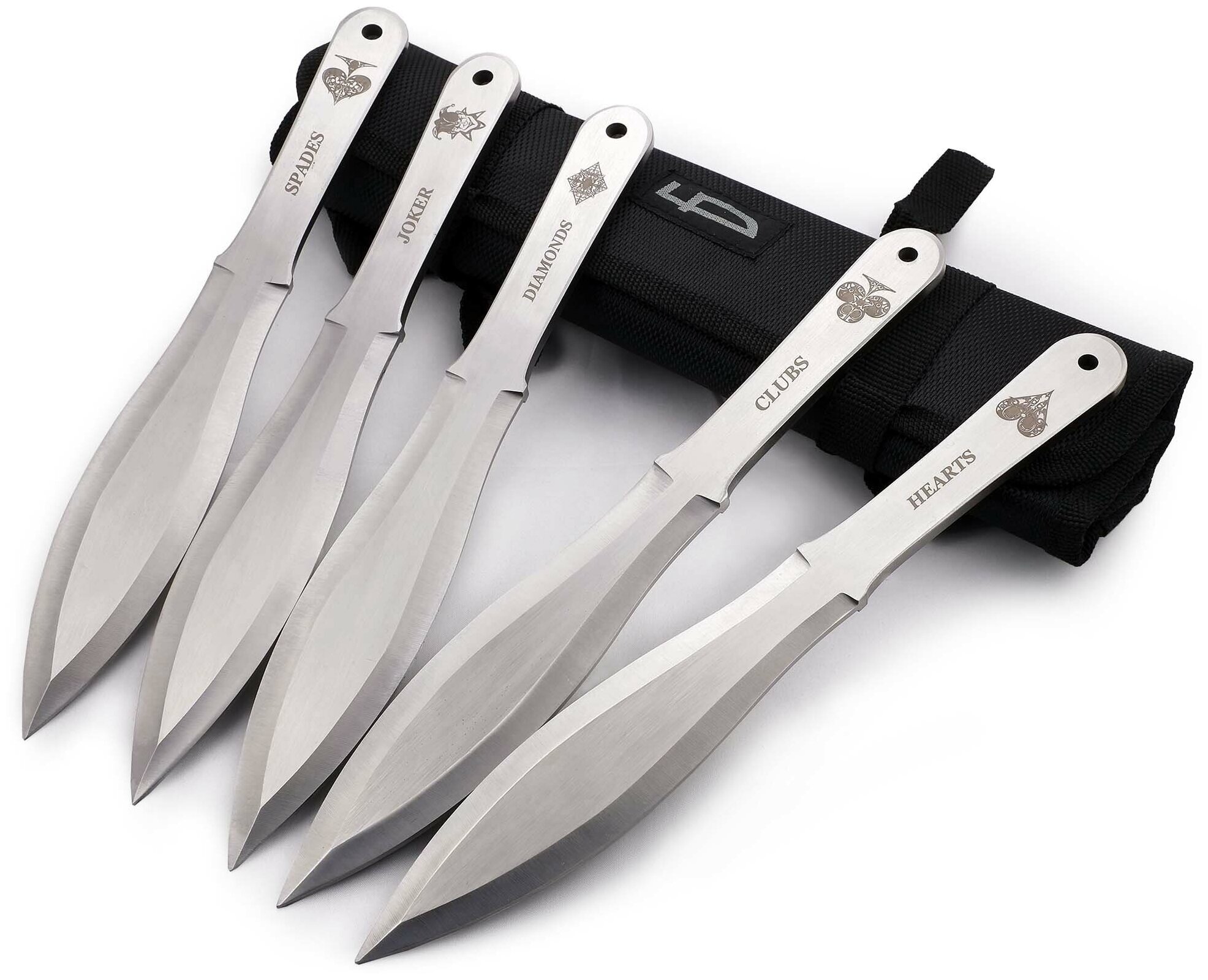 Набор ножей разделочных 5шт карточные масти Баланс M-131SM в кордуровом чехле