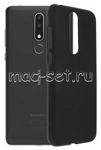 Чехол-накладка для Nokia 3.1 Plus силиконовая черная 1.2 мм